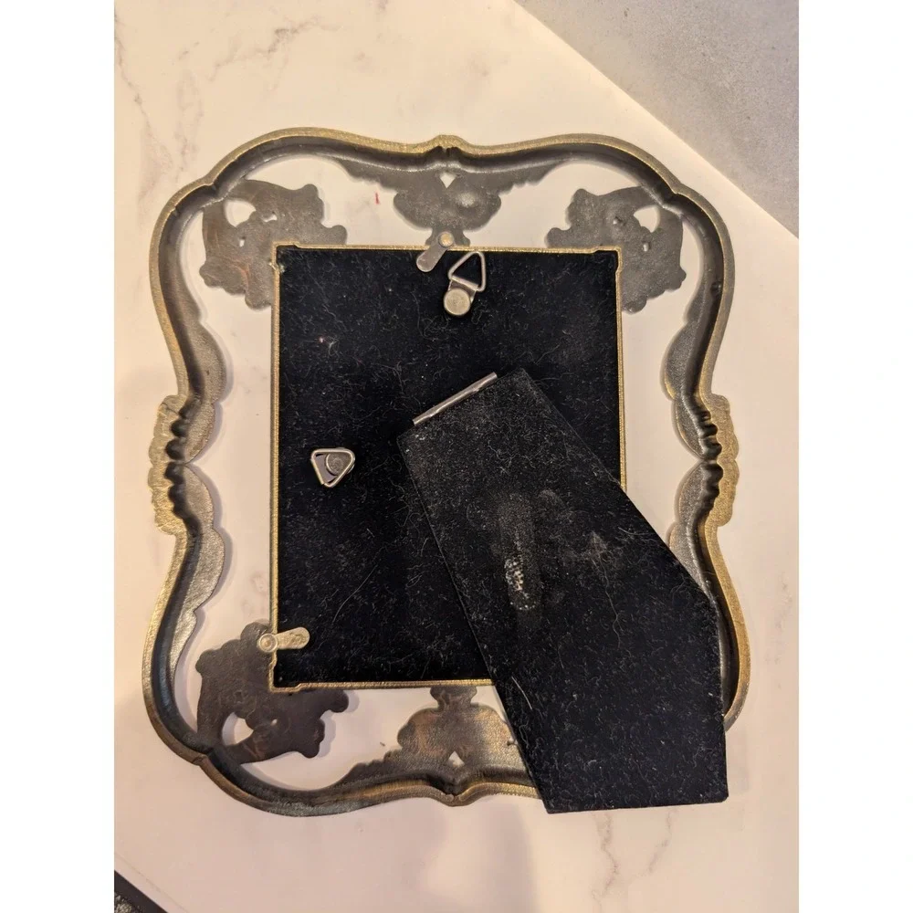 Fetco International Serenade Gold Ornate Filigree 4x5 Picture Frame Vintage